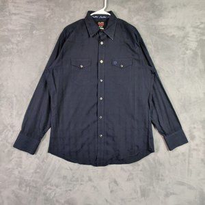 Wrangler Troubadour Shirt Adult Extra Large Black Pearl Snap  Western Cowboy Men